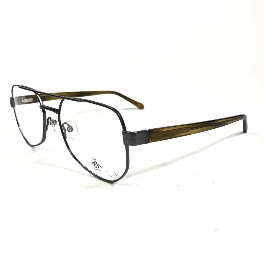 Penguin Eyeglasses Frames THE SINCLAIR GM Grey Brown Square Full Rim 52-19-145